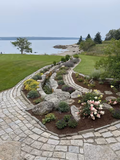 Property grounds at Spectacular Salt Water Farm on Penobscot Bay